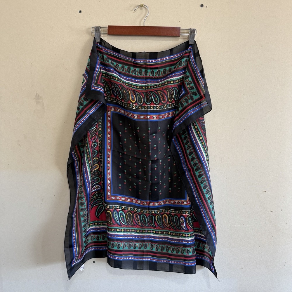 Vintage 1980s Italian Paisley Scarf Square Foulard 30.5"